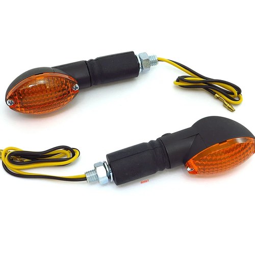 Universal Black Cat Eye Turn Signals - Amber Lens - Single Filament - 60-1421