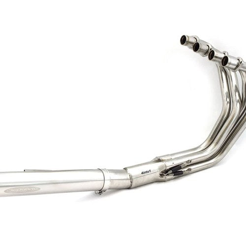 Delkevic 4into1 Stainless Steel Exhaust - Straight Muffler - Honda CB350F 72-74
