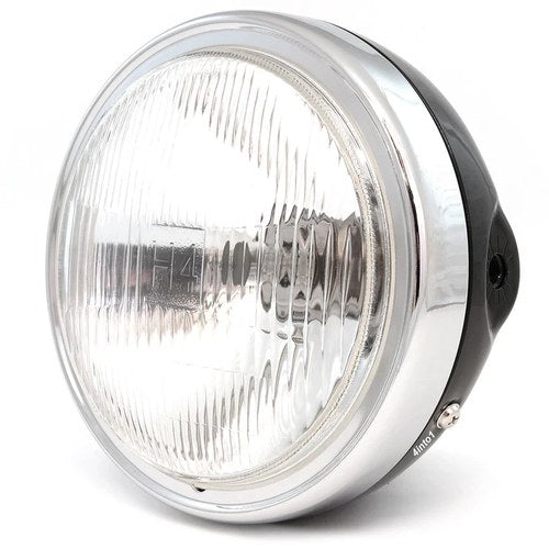 Reproduction Honda Halogen Headlight Assembly - Black - CB650 CB750 CB900 GL1100