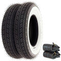 Shinko SR550 Street White Wall Tire Set - Honda Z50 Z50A Z50R - Tires and Tubes