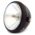 6.5" Bullet Side Mount H4 Halogen Motorcycle Headlight - Gloss Black Matte Black