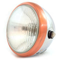 6.5" Bullet Side Mount H4 Halogen Motorcycle Headlight - Chrome Bronze