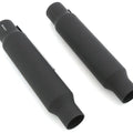 Set of 2 Slip on Shorty Mufflers Flat Black Custom Cafe Chopper Motorcycle Short