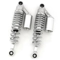 Silver & Chrome Remote Reservoir Motorcycle Shocks - Eye To Eye - 310mm - 320mm