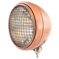 7" Bottom Mount H4 Halogen Motorcycle Headlight w/ Grill - Bronze Clear