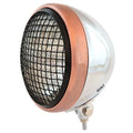 7" Bottom Mount Motorcycle H4 Halogen Headlight w/ Grill - Chrome Bronze Black