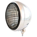 7" Bottom Mount Motorcycle Headlight Spotlight w/ Grill Chrome Black H4 Halogen