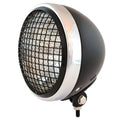 7" Custom Bottom Mount Motorcycle Headlight Black Chrome Grill Clear H4 Halogen