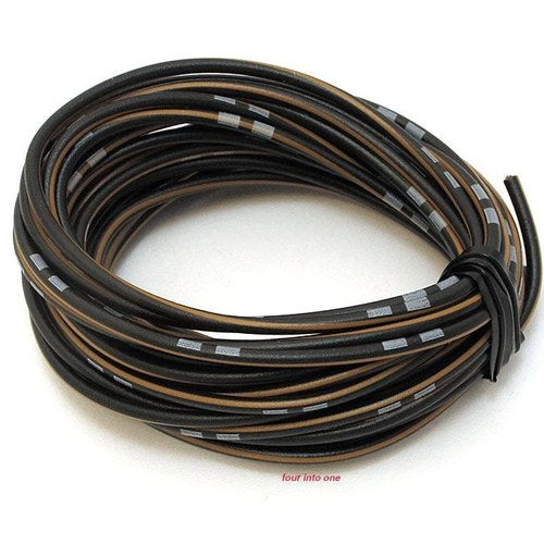 OEM Colored Electrical Wire 18 Gauge - 13' Roll - Black / Brown Stripe