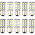 Set of 10 - LED Bulbs - 27 Smd - 1156 - Yellow - RV Camper Car Truck Motorcycle