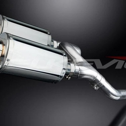Delkevic 9" Stainless Oval Mufflers - Honda VFR800 V-Tec 2002-2009 Exhaust