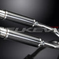 Delkevic 14" Carbon Fiber Round Mufflers Slip On - Honda RVT1000R 2000-2001