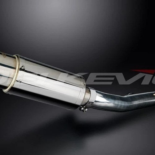 Delkevic Mini 8" Stainless Steel Round Muffler - Honda CBR600 F4i 2001-2006