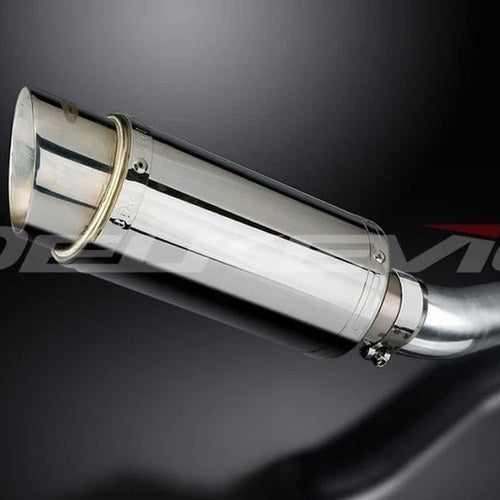 Delkevic 8" Stainless Round Muffler Exhaust - Honda CB1300 Super Four 2003-2010