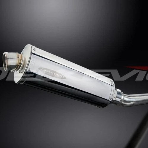 Delkevic 14” Stainless Steel Oval Muffler Slip On - Honda CBR250R 2011-2014