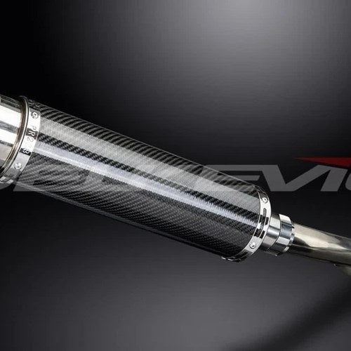 Delkevic 14" Carbon Fiber Round Muffler Slip On - Honda CBR600 1999-2000