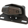 Lucas Style LED Motorcycle Tail Light Assembly - Matte Black w/ Smoke Lens