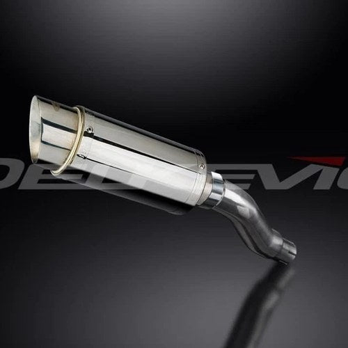 Delkevic 8" Mini Stainless Round Muffler - Kawasaki Ninja 300 2013-2017 Exhaust