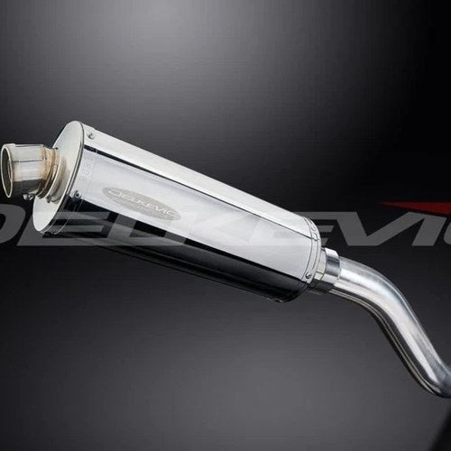 Delkevic 14" Stainless Oval Slip On Muffler - Kawasaki Z800 2013-2016 Exhaust