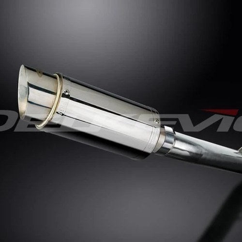 Delkevic 8" Stainless Round Muffler - Kawasaki Ninja ZX-6R 2013-2019 Exhaust