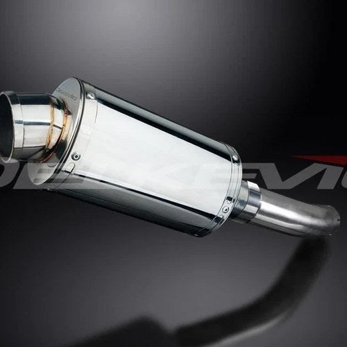 Delkevic 9" Stainless Oval Slip On Muffler - Suzuki GSR750 GSX-S750 Exhaust