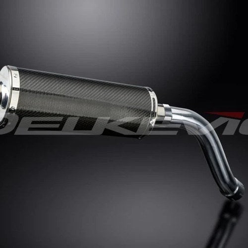 Delkevic 14" Carbon Oval High Mount Muffler - Suzuki SV650 2003-2012 Exhaust