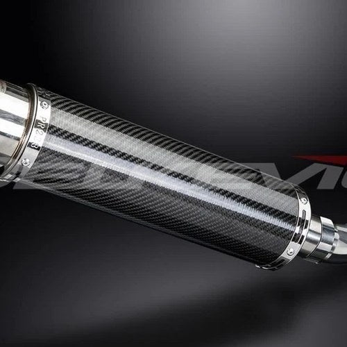 Delkevic 14" Carbon Round Slip On Muffler - Suzuki SV650 2003-2012 Exhaust