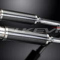 Delkevic 14" Carbon Round Slip On Mufflers - Yamaha FJR1300 2001-2005 Exhaust