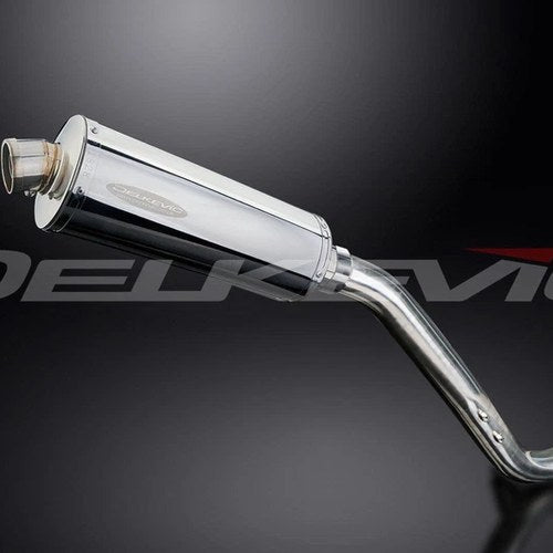 Delkevic 14" Stainless Oval Stubby Muffler - Triumph Tiger 1050 - 06-12 Exhaust