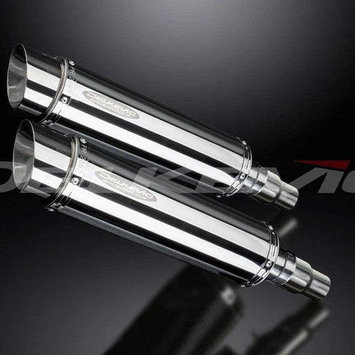 Delkevic 14" Stainless Round Mufflers Triumph Speed Triple 1050 - 05-10 Exhaust