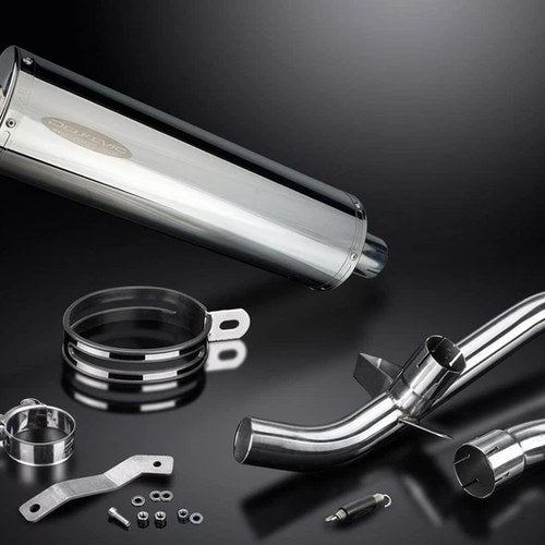 Delkevic 18" Stainless Oval Muffler - Ducati Multistrada 1200 - 16-18 Exhaust