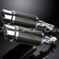 Delkevic 8" Mini Carbon Fiber Round Mufflers - Ducati Monster 796 10-14 Exhaust
