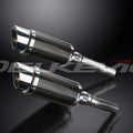 Delkevic 8" Carbon Fiber Round Mufflers - Ducati Monster 620 ie - 02-06 Exhaust