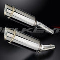 Delkevic 8" Stainless Round Mufflers - Aprilia Rsv 1000 R Factory 03-10 Exhaust