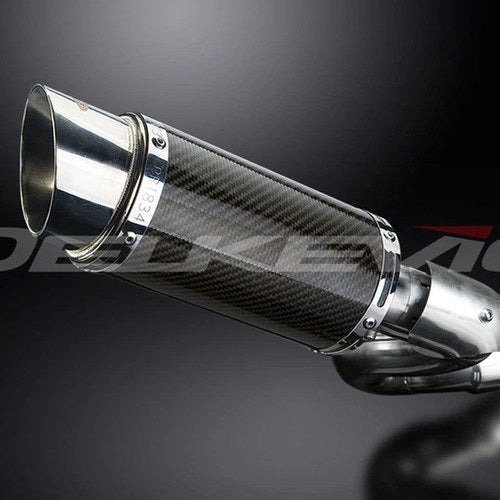 Delkevic 8" Carbon Fiber Round Muffler - Aprilia Tuono V4 1100RR - 2015-2016