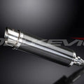 Delkevic 14" Carbon Fiber Round Muffler - Kymco Downtown 300i - 11-16 Exhaust