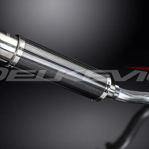Delkevic 14" Carbon Fiber Round Muffler - Honda CB500F - 2013-2018 Exhaust