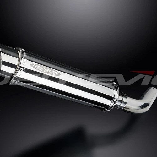 Delkevic 14" Stainless Round Muffler - Honda VFR800 Interceptor - 98-01 Exhaust