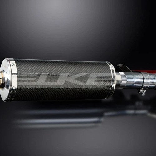 Delkevic 14" Carbon Fiber Oval Slip-On Muffler - Honda NT650 - 1988-1993 Exhaust