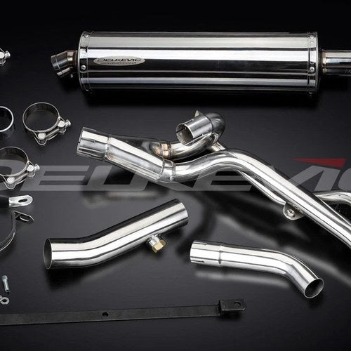 Delkevic 18" Stainless Steel Oval Muffler - Suzuki DL650 V-Strom - 12-16 Exhaust