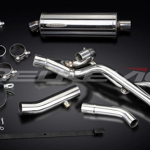 Delkevic 14" Stainless steel Oval Muffler - Suzuki DL650 V-Strom - 12-16 Exhaust