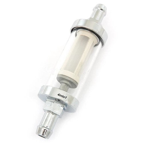 Universal Clear Glass Fuel Filter - 3/8" 10mm Gas Petrol Screen Motorcycle Auto