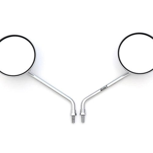 Set of 2 Universal Round Chrome Motorcycle Mirrors - 8mm - Honda Early Style