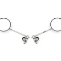 Set of 2 Universal Chrome 4" Clamp-On Mirrors - 8" Long Stem - Honda 7/8" 1"