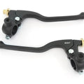 Suzuki GP Lever Perch Set w/ Mirror Mounts - Clutch + Drum Brake - Black - 7/8"