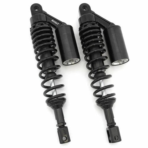 All Black Remote Reservoir Motorcycle Shocks - Eye To Clevis - 350mm 360mm