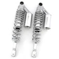 Silver & Chrome Remote Reservoir Rear Air Shocks - 350mm - 360mm 14" Honda