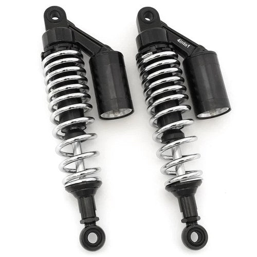 Black & Chrome Remote Reservoir Shocks - Eye To Eye - 310-320mm for Honda