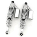 Silver & Chrome Remote Reservoir Shocks - Eye To Eye - 310-320mm for Kawasaki