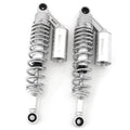 Silver & Chrome Remote Reservoir Rear Air Shocks - 340mm - 350mm 13.5" Yamaha